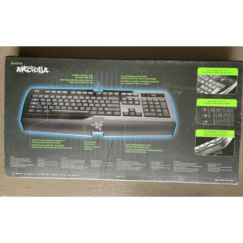 New Razer Arctosa Gaming keyboard RARE! Improved KeyStroke Mechanism NewOpenBox